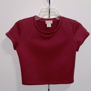 love…ady • Burgundy quilted crop top